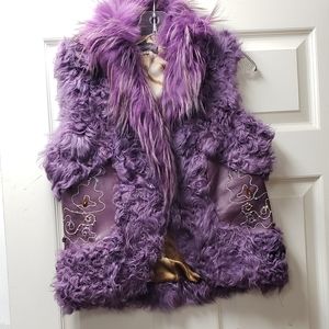 Purple  Fur Vest
